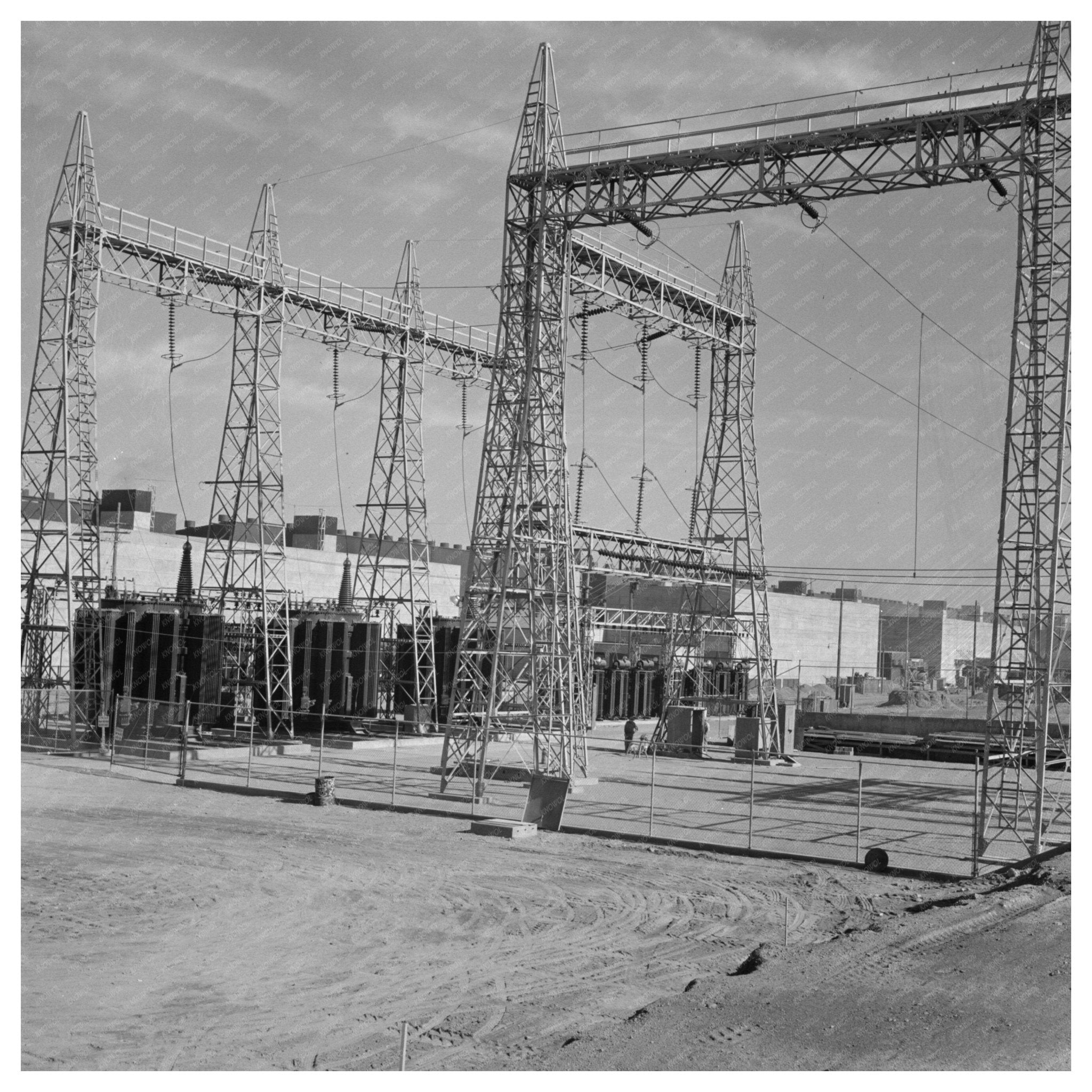 1942 Transmission Towers in Las Vegas Powering Wartime Efforts - Available at KNOWOL