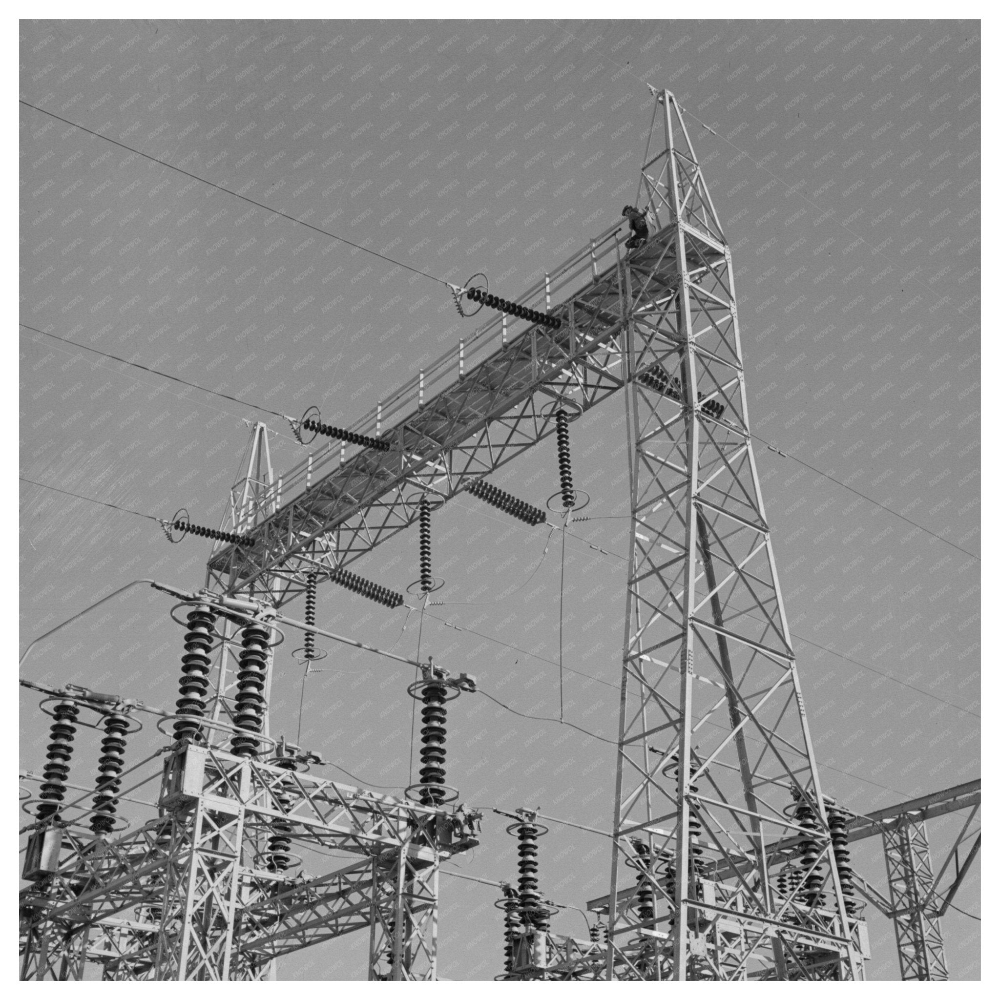 1942 Vintage Las Vegas Electricity Transmission Towers Photo - Available at KNOWOL