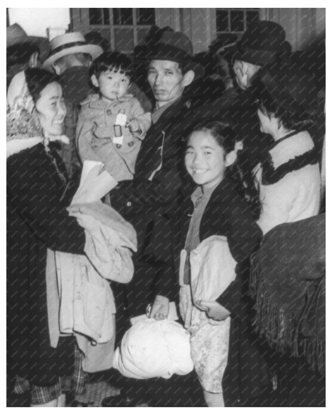 1942 Vintage Photo of Japanese American Evacuation from San Francisco During WWII - Available at KNOWOL