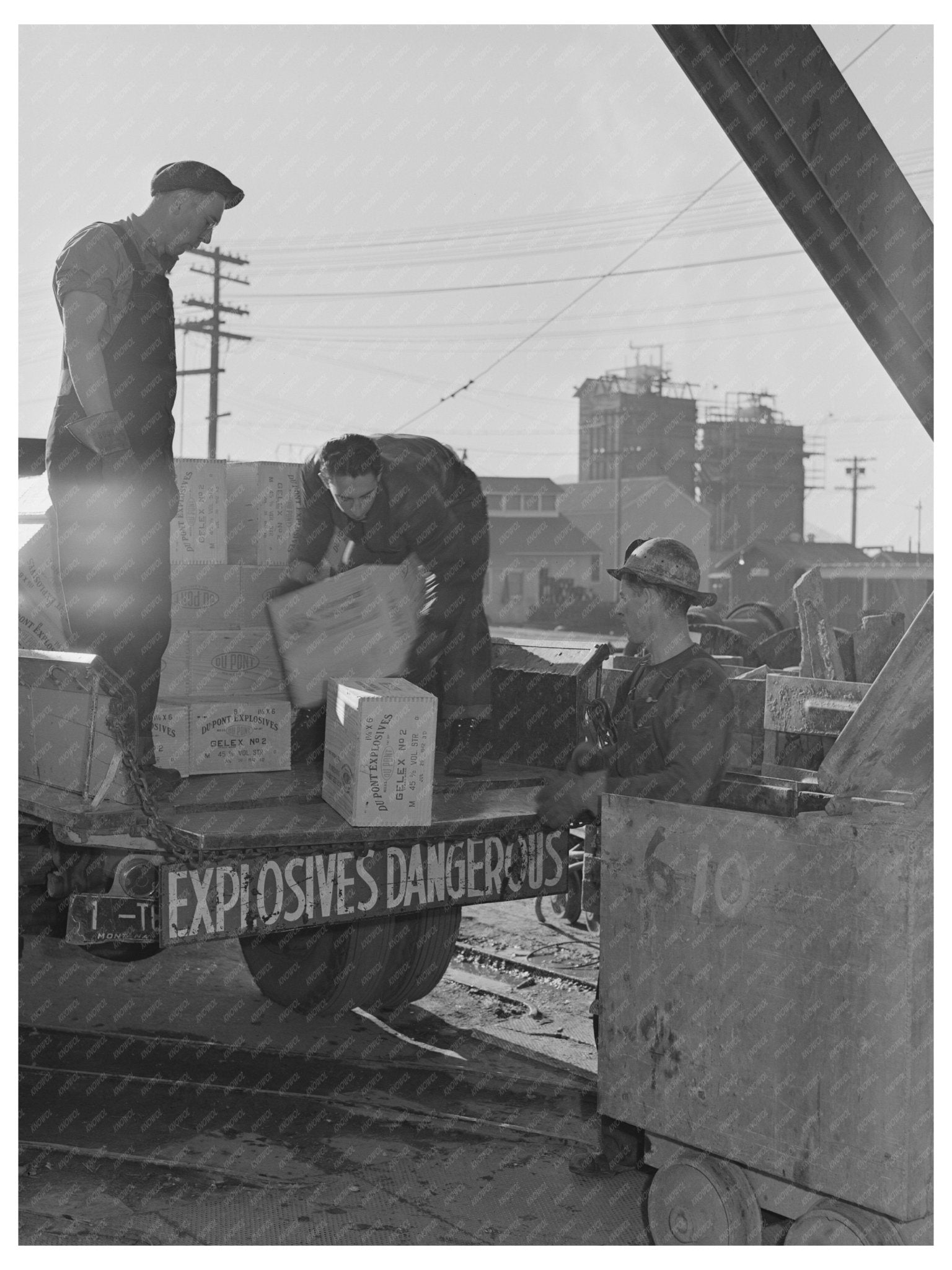 1942 Vintage Photo of Men Unloading Powder in Butte Montana - Available at KNOWOL