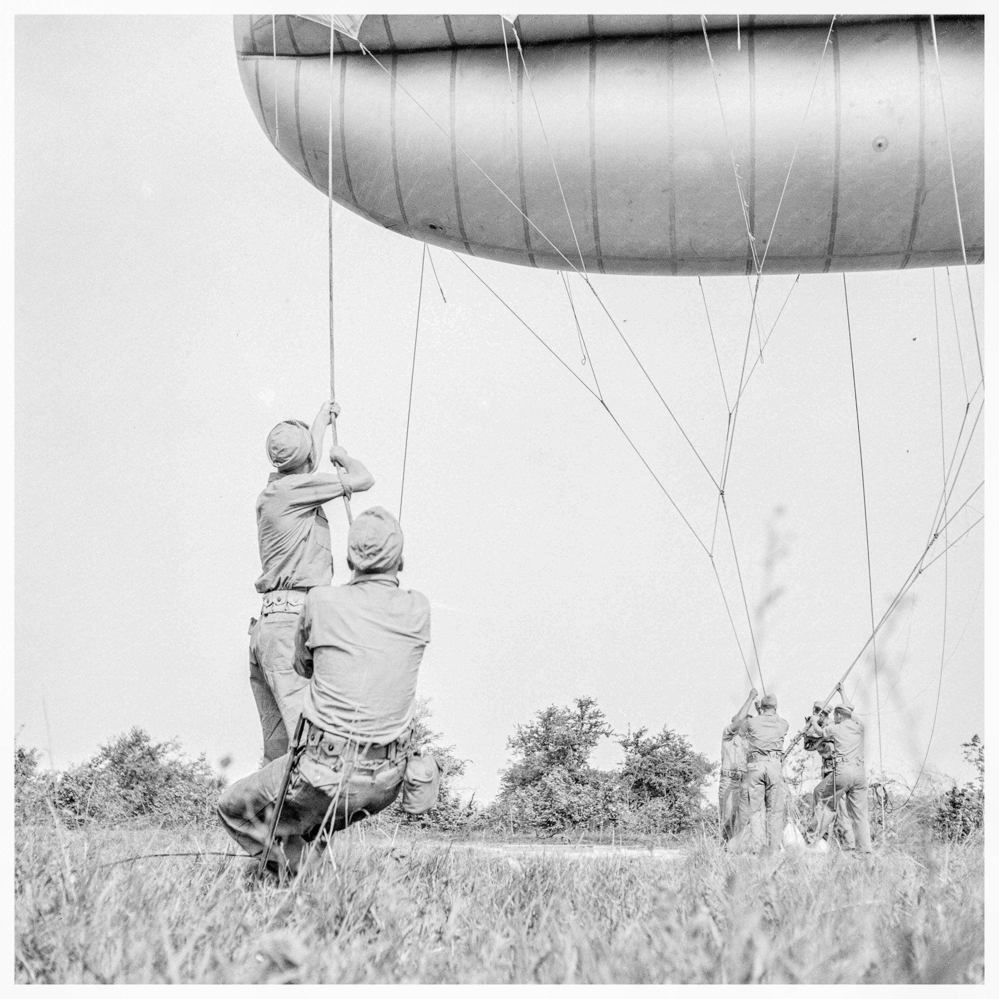 1942 Vintage Photograph of Marine Units Training with Barrage Balloons at Parris Island - Available at KNOWOL