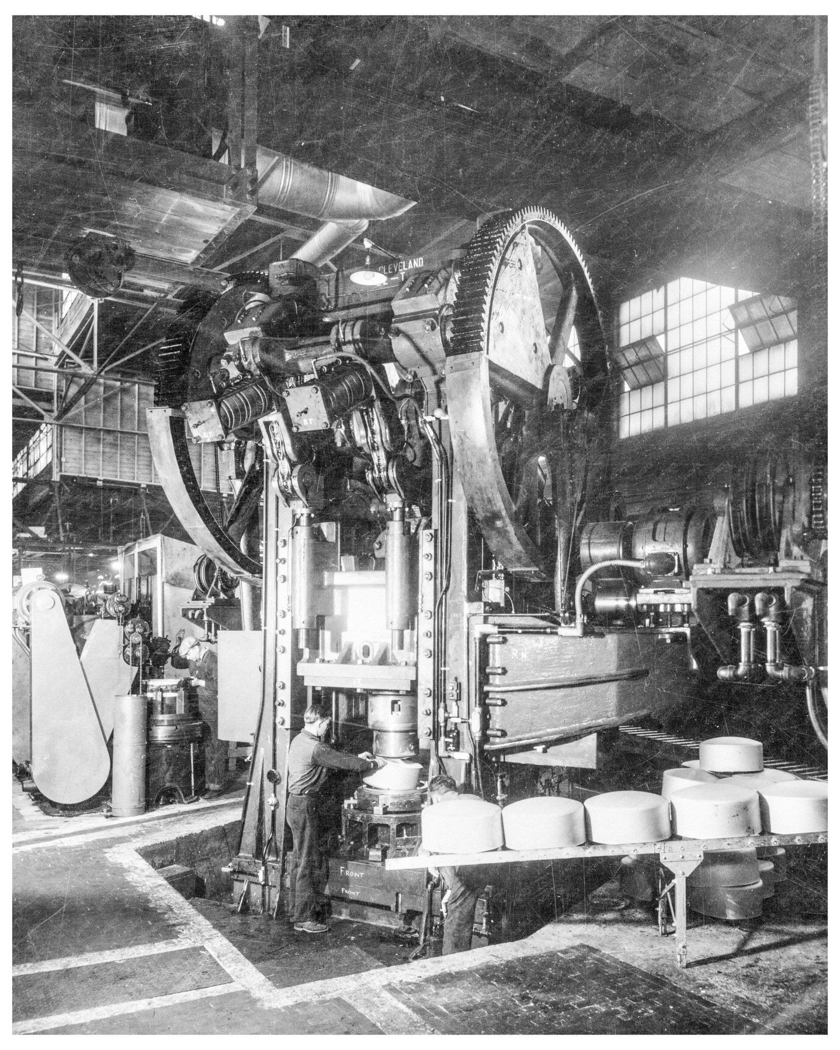 1942 Vintage Photograph of Press in Akron Ohio for Aviation Oxygen Cylinder Production - Available at KNOWOL