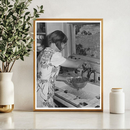 1942 Woman Washing Berries in Ola Idaho with Running Water - Available at KNOWOL