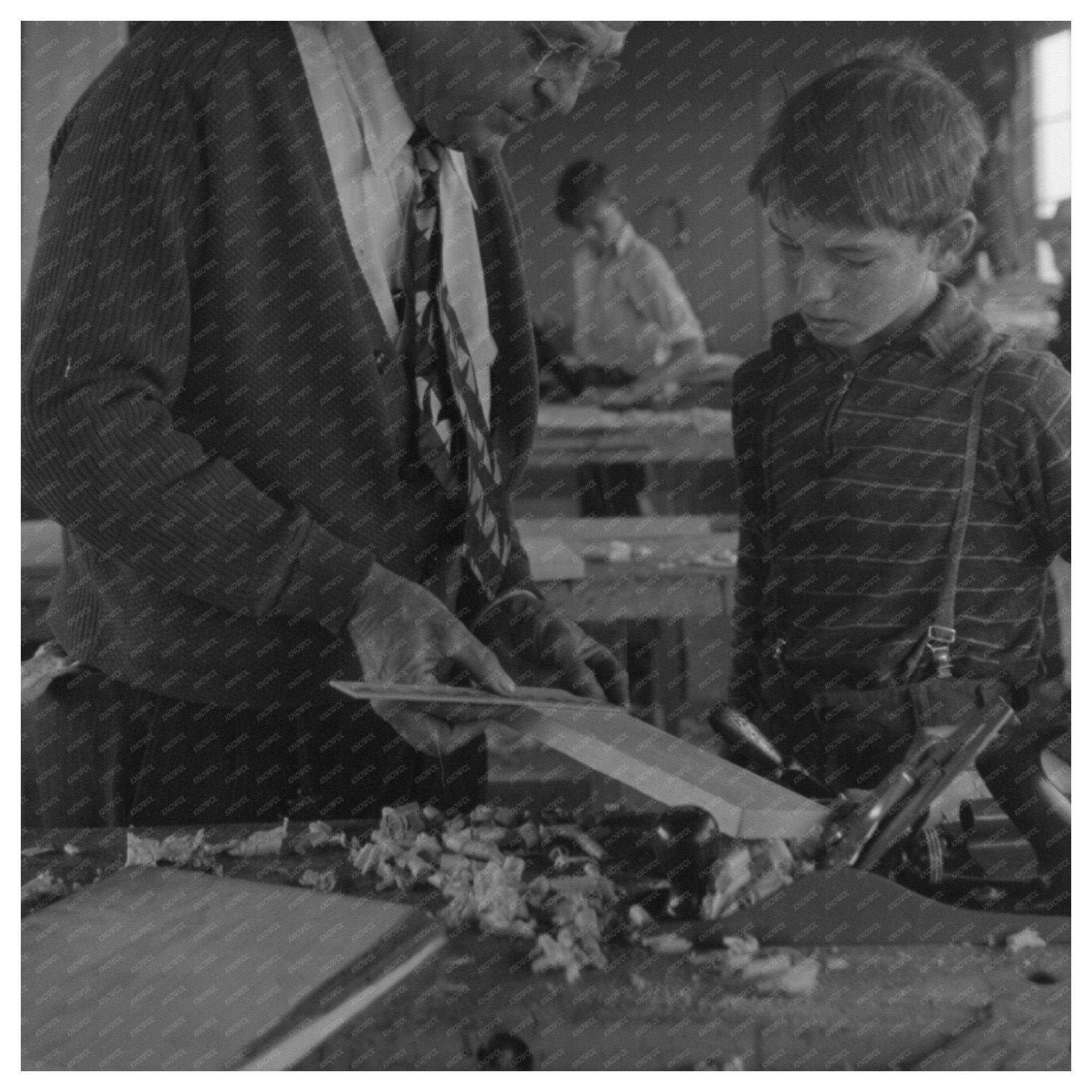 1942 Woodwork Training Class for Farmworkers Arizona - Available at KNOWOL