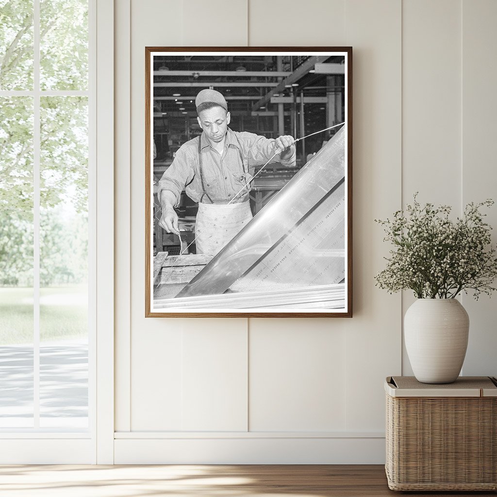 1942 Worker Dipping Airplane Wing at Briggs Manufacturing - Available at KNOWOL