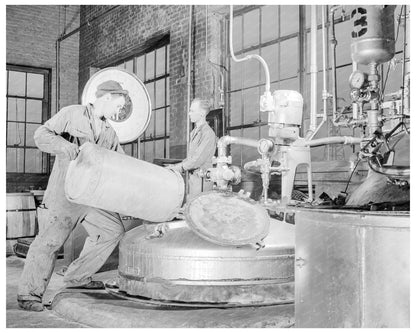 1942 Worker Mixing Solution at B.F. Goodrich Plant Ohio - Available at KNOWOL