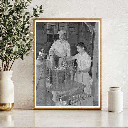 1942 Workers Filling Cans with Inert Gas for Cabbage Preservation - Available at KNOWOL