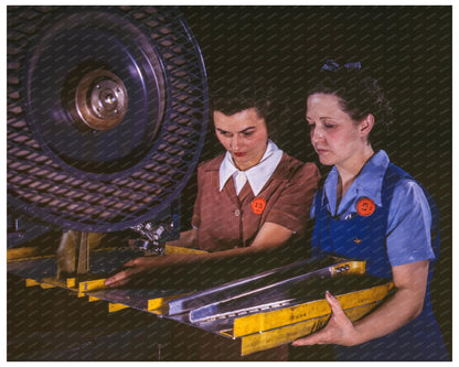 1942 Workers Punch Rivet Holes for B - 25 Bomber Assembly - Available at KNOWOL