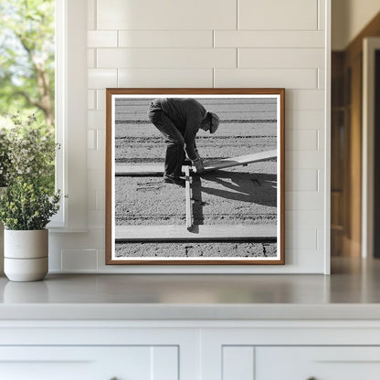 1942 Workman Installing Duckboards in Guayule Nursery California - Available at KNOWOL