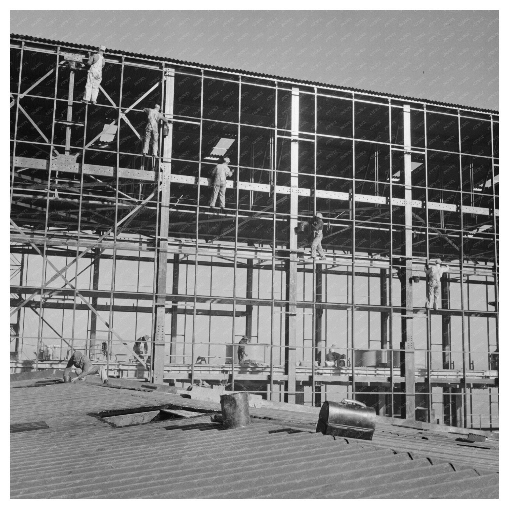 1943 Vintage Photo of Painters at Basic Magnesium Plant - Available at KNOWOL