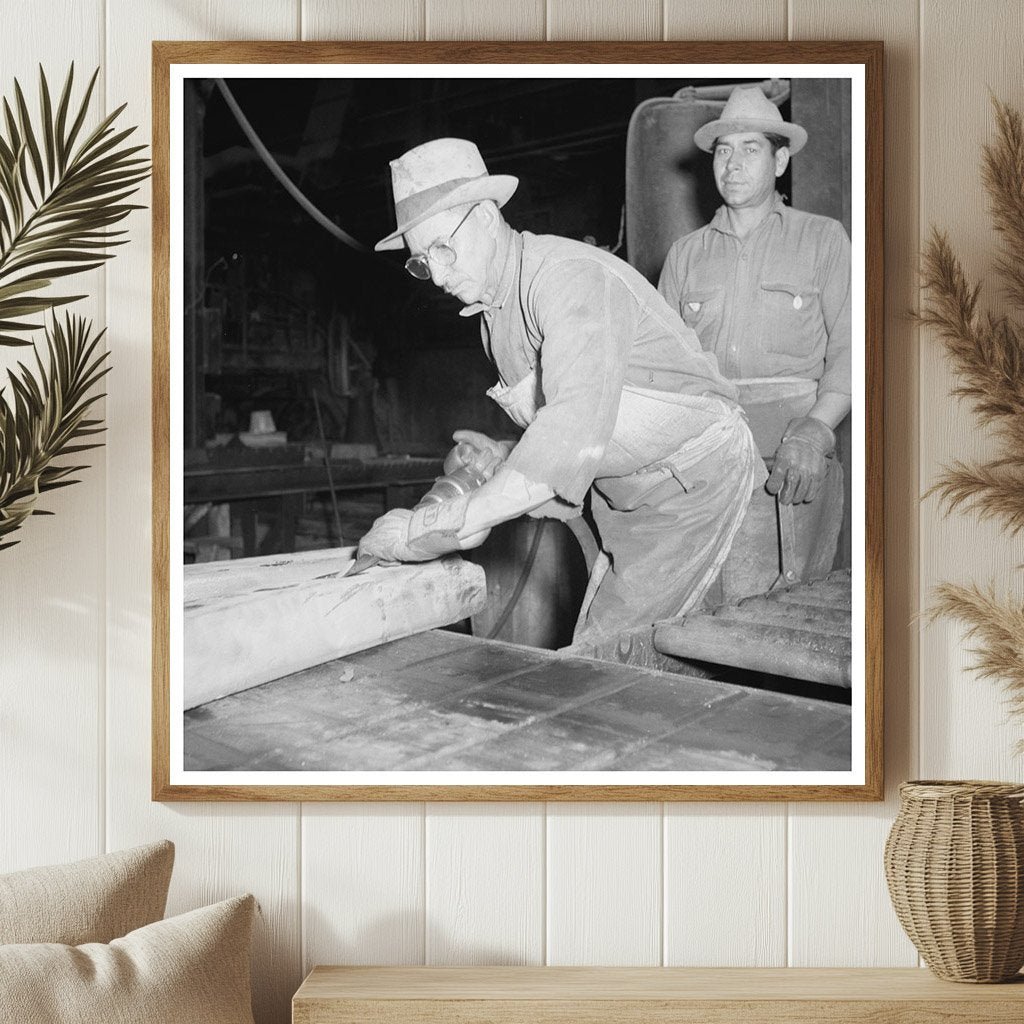 1943 Workers Trimming Copper Bars at Phelps - Dodge Plant - Available at KNOWOL