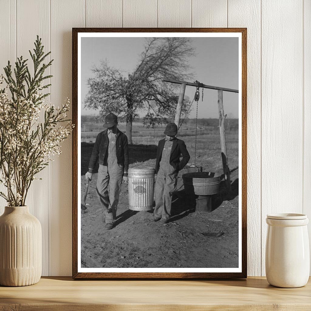 1944 Black and White Photo of Boy with Mash in Oklahoma - Available at KNOWOL