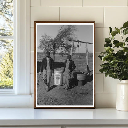 1944 Black and White Photo of Boy with Mash in Oklahoma - Available at KNOWOL