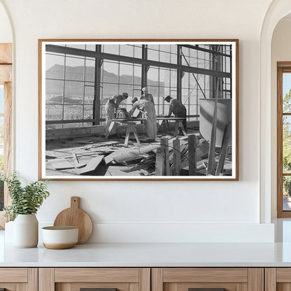 1944 Las Vegas Basic Magnesium Plant Workmen in Steel Structure - Available at KNOWOL