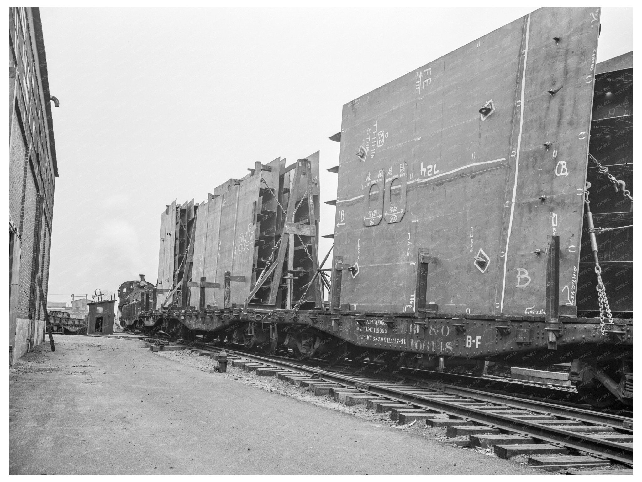 1944 Liberty Ship Prefabricated Sections at Baltimore Shipyard - Available at KNOWOL