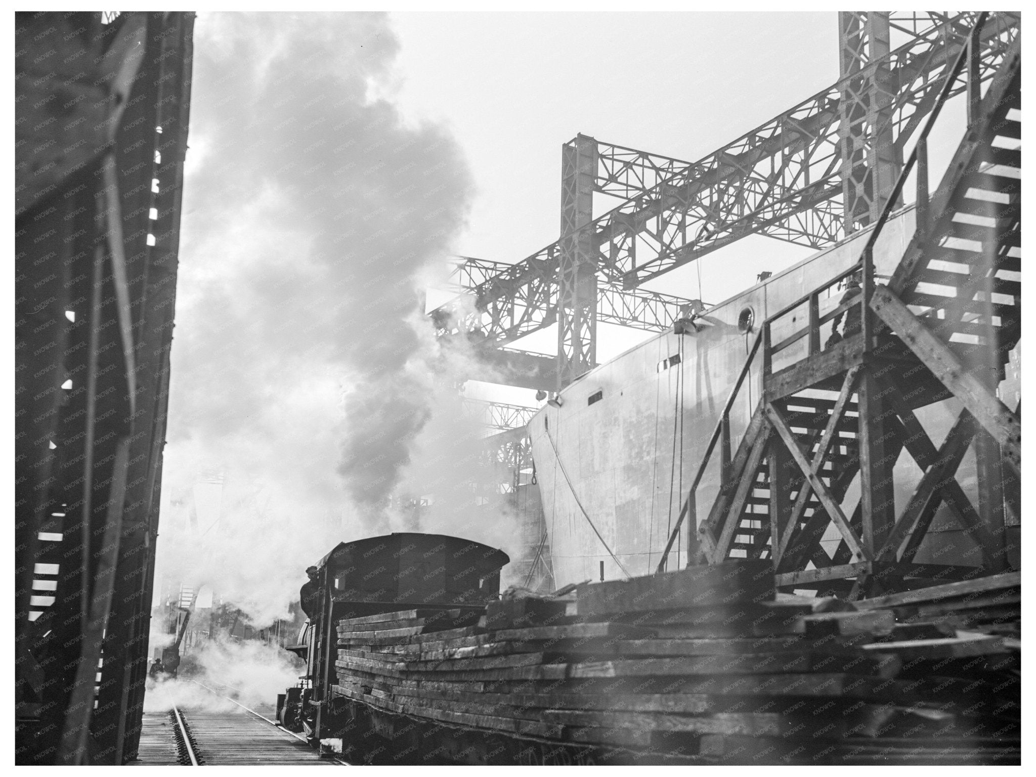 1944 Liberty Shipbuilding Process in Baltimore Maryland - Available at KNOWOL