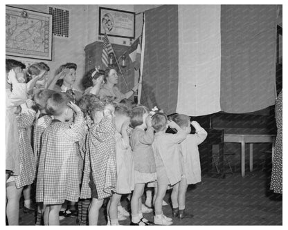 1944 Preschool Children Saluting French Flag in NYC - Available at KNOWOL