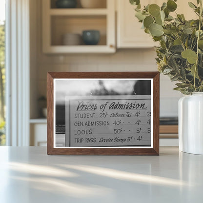 1944 Redding California Movie Show Price Schedule Sign - Available at KNOWOL