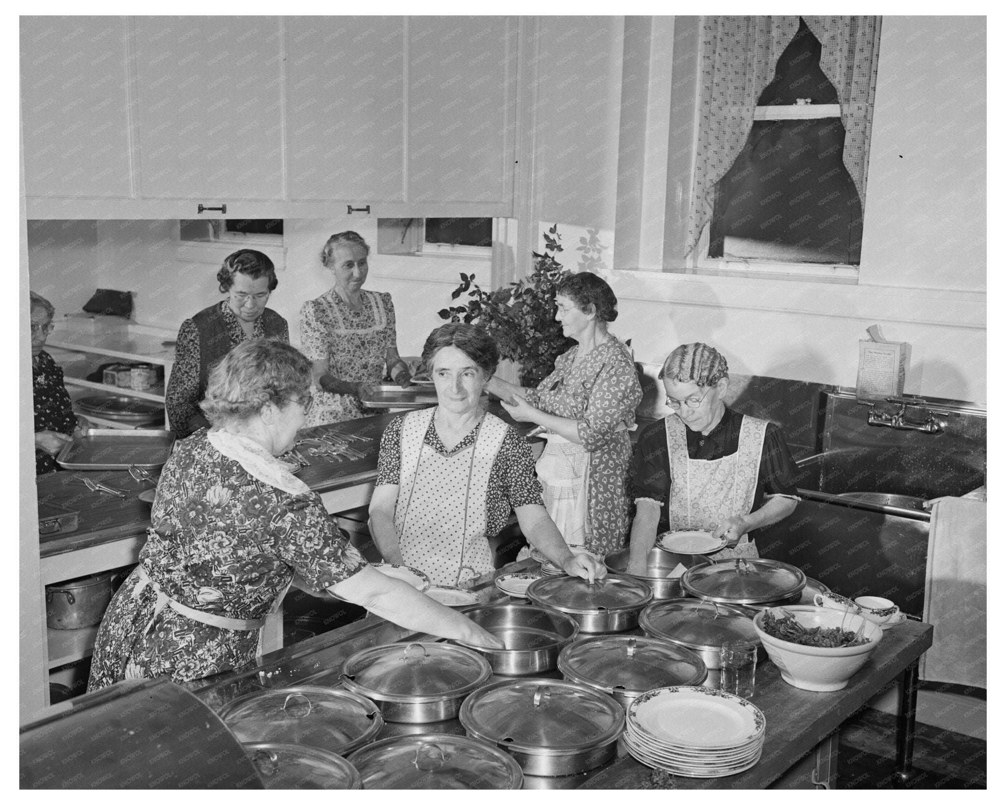 1944 Vintage Image of Ladies Aid Kitchen in Brooklyn - Available at KNOWOL