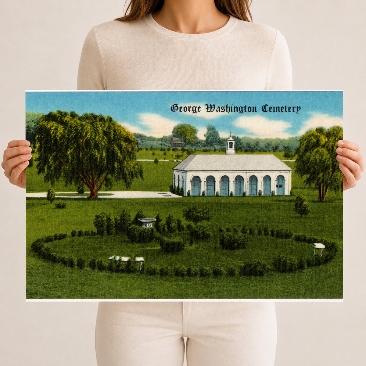 George Washington Cemetery — Vintage Maryland Postcard