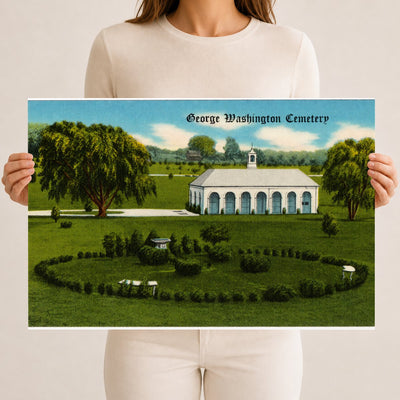 George Washington Cemetery — Vintage Maryland Postcard