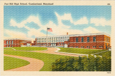 Fort Hill High School, Cumberland, Maryland — Vintage Maryland Postcard