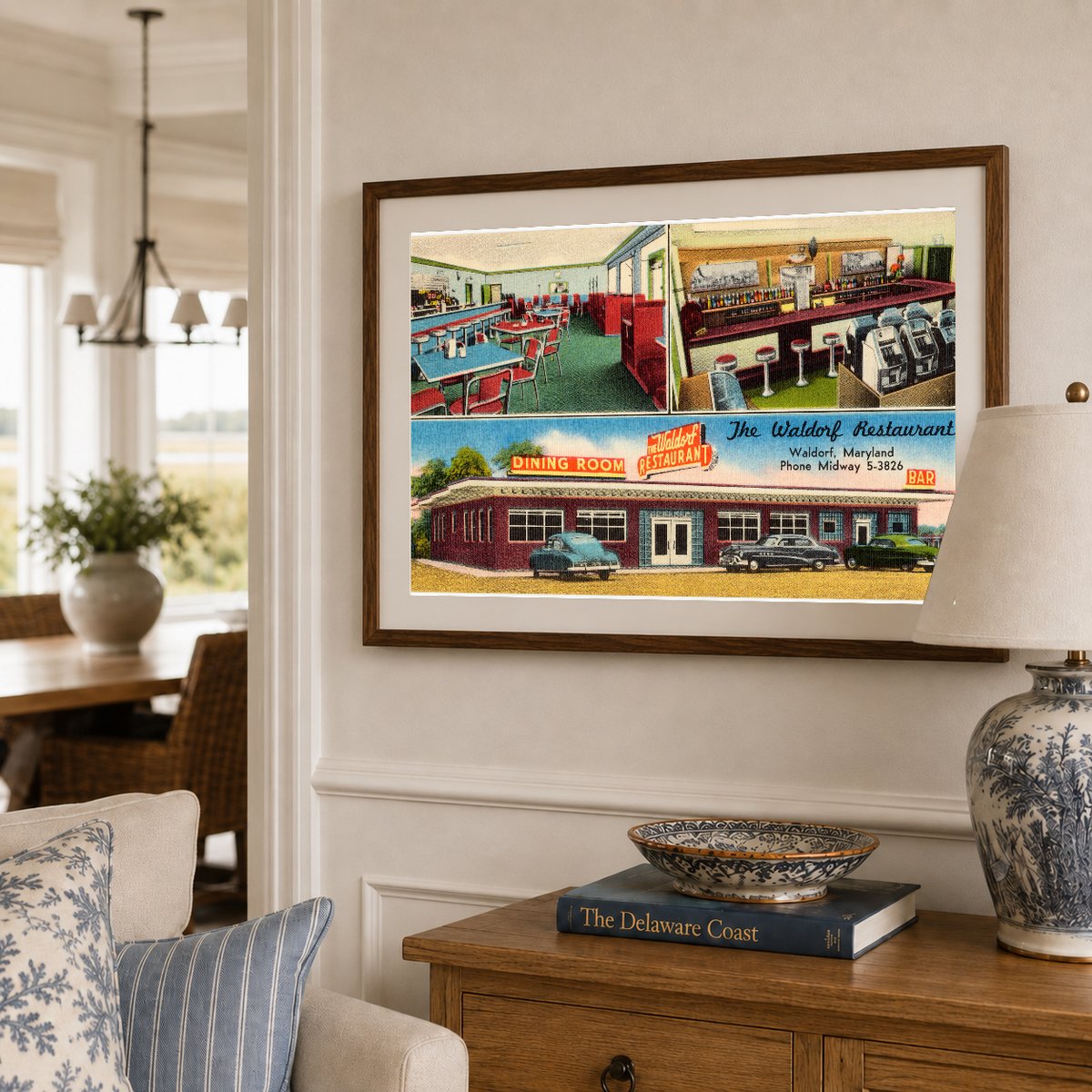 The Waldorf Restaurant, Waldorf, Maryland — Vintage Maryland Postcard