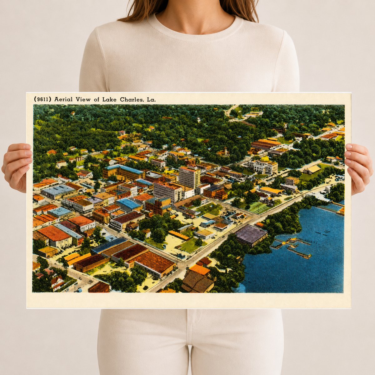 Lake Charles, LA: (9611) Aerial View of Lake Charles