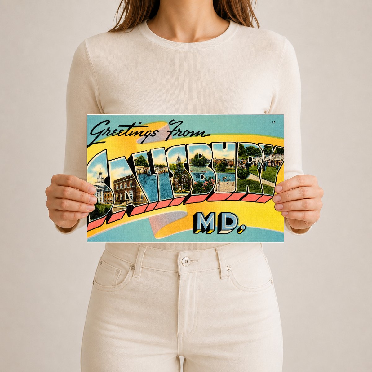 Greetings from Salisbury, MD — Vintage Maryland Postcard