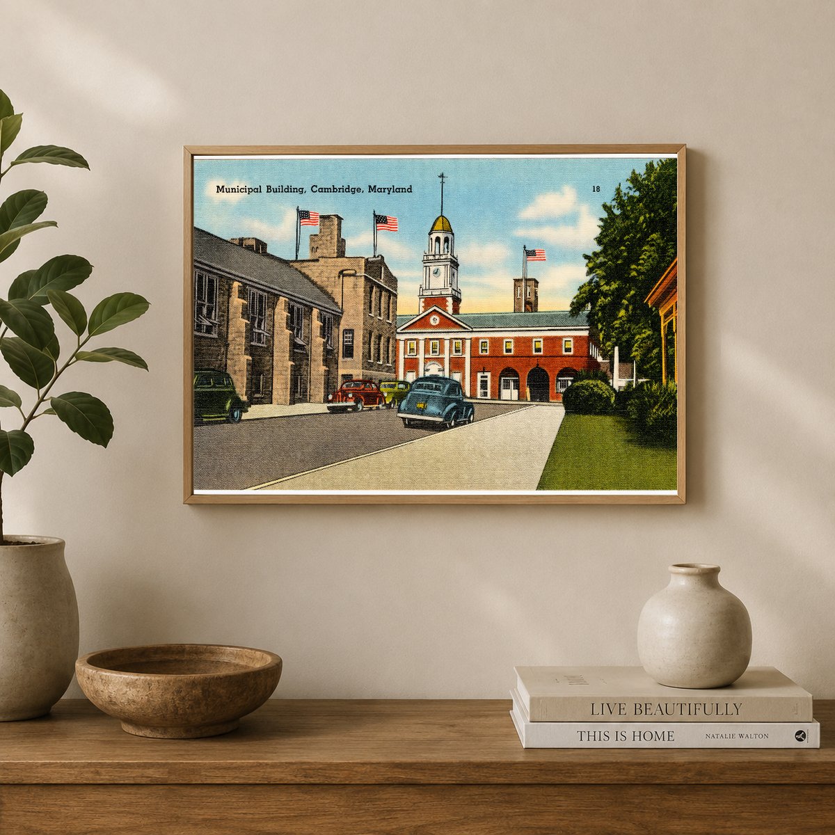 Municipal building, Cambridge, Maryland — Vintage Maryland Postcard