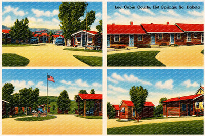 Hot Springs, SD: Log Cabin Courts, Hot Springs, So. Dakota