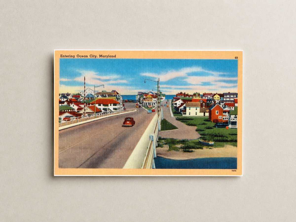 Entering Ocean City, Maryland — Vintage Maryland Postcard