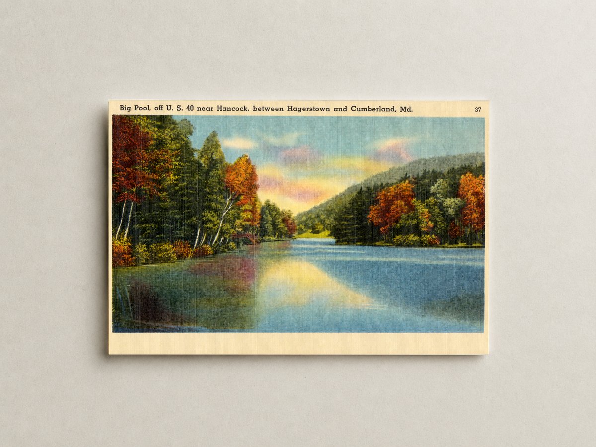 Big pool, off U. S. 40 near Hancock, between Hagerstown and Cumberland, MD — Vintage Maryland Postcard