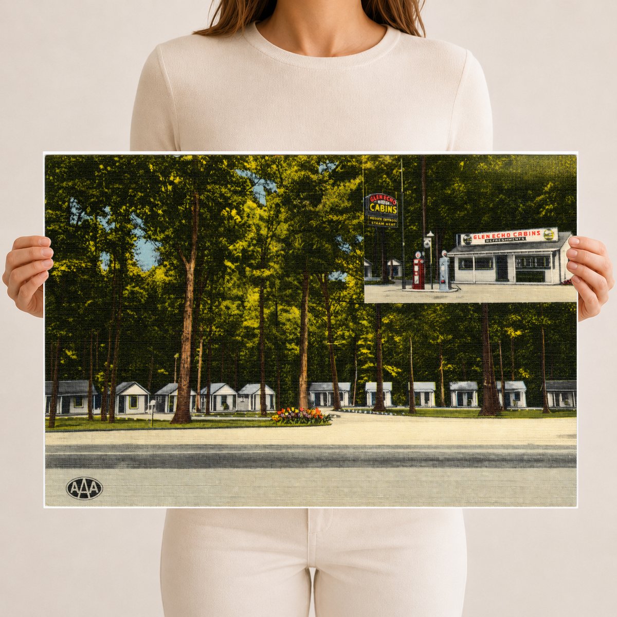 Glen Echo Lodge, U. S. Route 1, Darlington, MD, 3 miles south of Conowingo Dam and 11 miles north of Bel Air, MD — Vintage Maryland Postcard