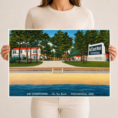 Pascagoula, MS: Gulf Sands Motel, air conditioned... On the beach