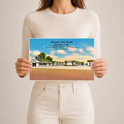 Lake Charles, LA: Assunto's Auto Courts, Lake Charles finest, one-mile-from-heart-of-town, on U. S. Highway 90 East