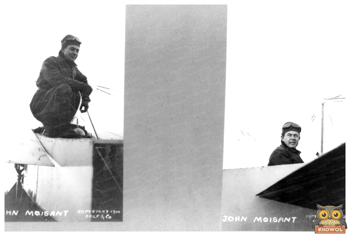 Pioneering Aviator John Moisant in Flight, c. 1910