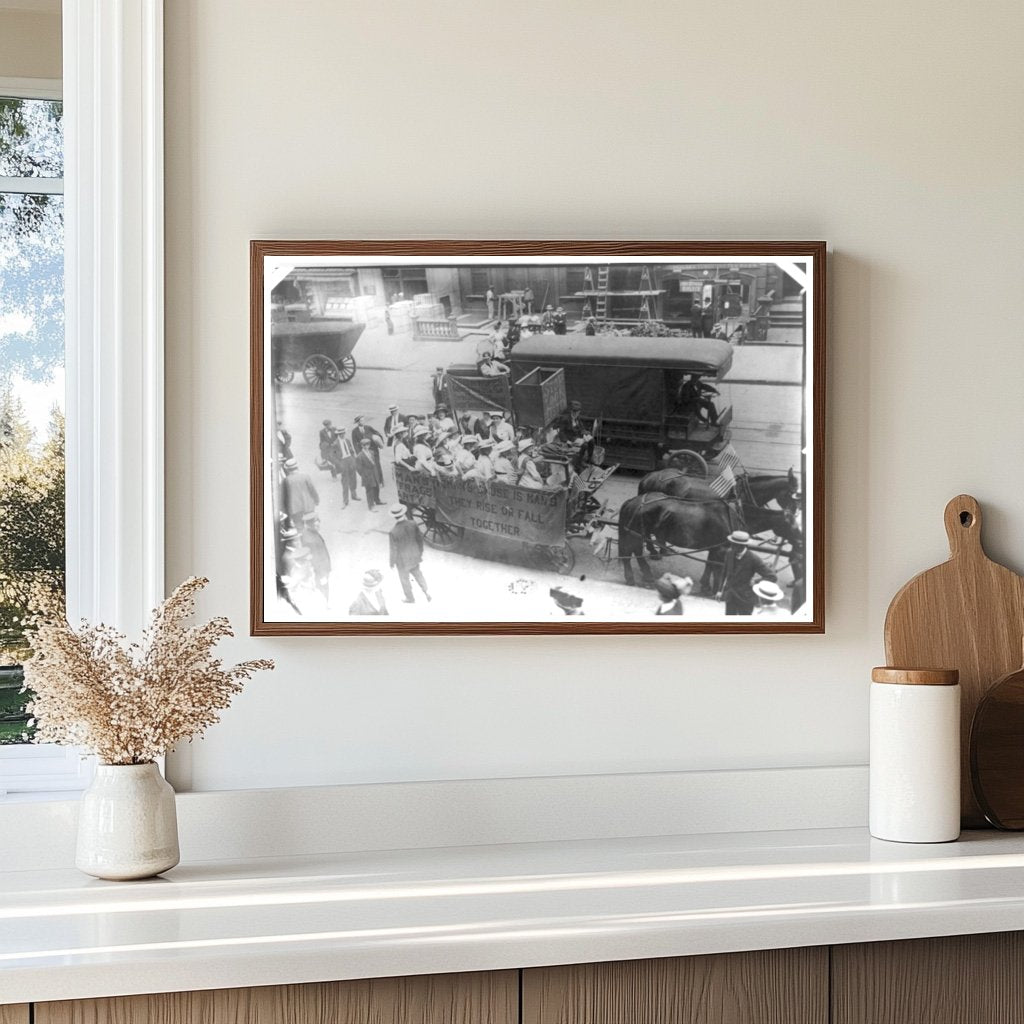 Empowered Suffragists Ride Through Yonkers, 1913