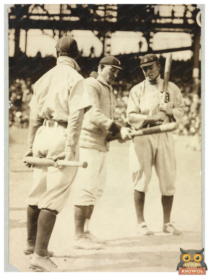 1909 Iconic Baseball Legends Testing Bats Together