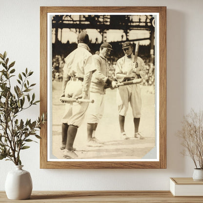 1909 Iconic Baseball Legends Testing Bats Together