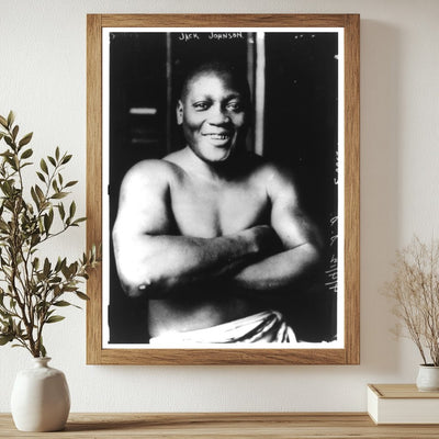 Historic Portrait of Jack Johnson, Boxing Legend, 1915