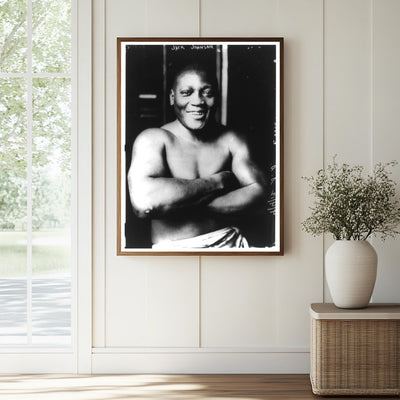 Historic Portrait of Jack Johnson, Boxing Legend, 1915