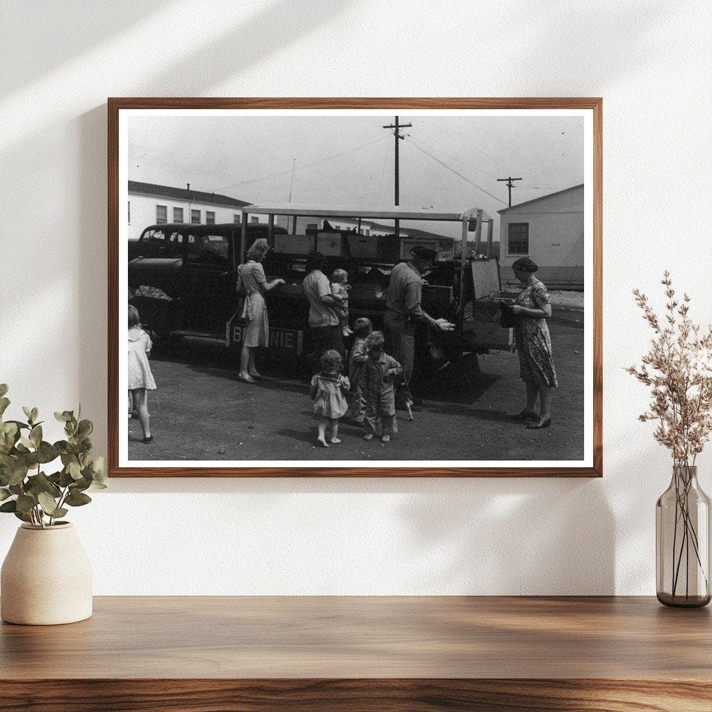 Women Buying Produce from Mobile Vendor San Diego 1942