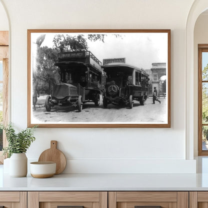 1913: Early Motor Buses at Washington Square, NYC