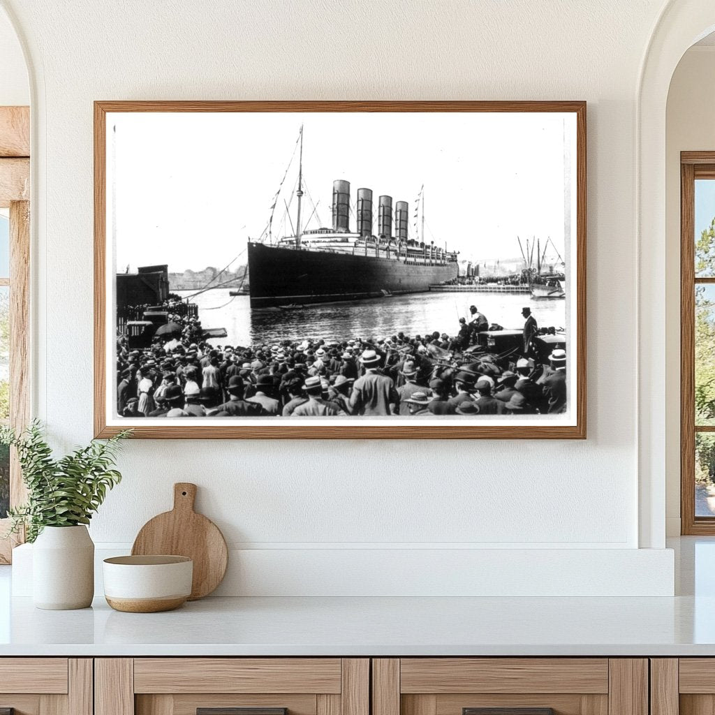 Lusitanias Historic Arrival in NYC - September 1907