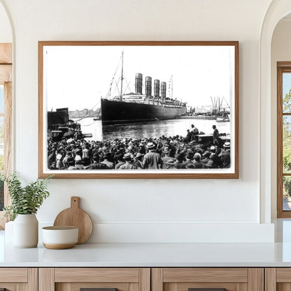 Lusitanias Historic Arrival in NYC - September 1907