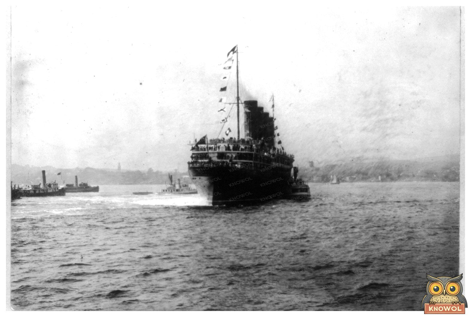 Lusitanias Maiden Voyage: Historic Stern View, 1907