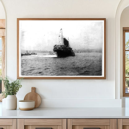 Lusitanias Maiden Voyage: Historic Stern View, 1907