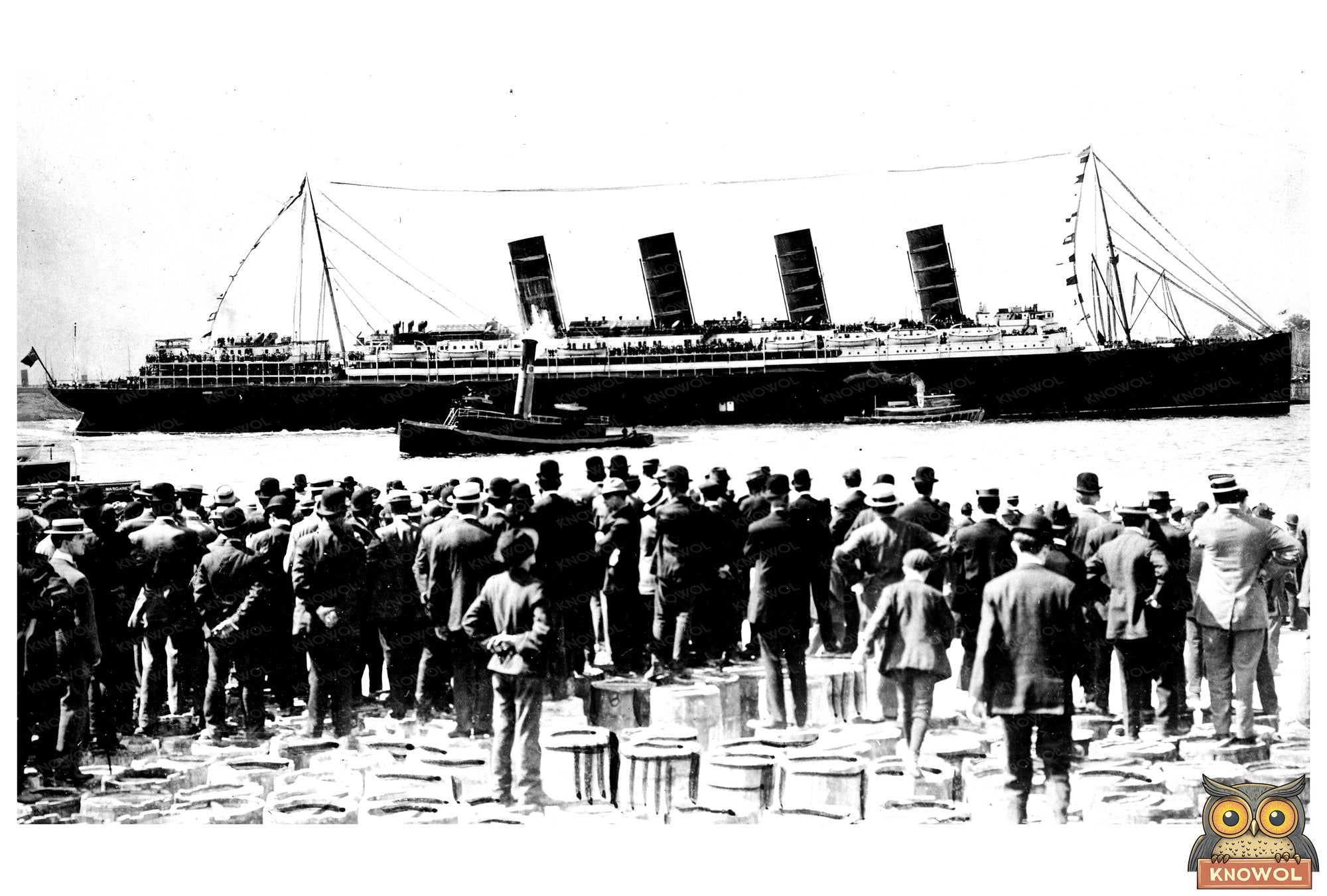 Historic RMS Lusitanias Maiden Voyage in NYC, 1907