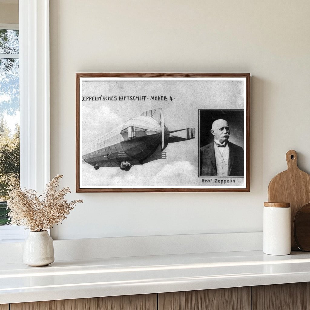 Historic Zeppelin Airship Model 4 with Graf Portrait